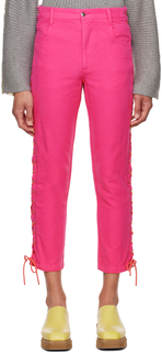 Розовые брюки со шнуровкой Eckhaus Latta