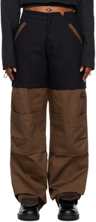 Черно-коричневые брюки карго SPENCER BADU