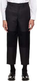 Серо-черные брюки со вставками Comme des Garçons Homme Deux
