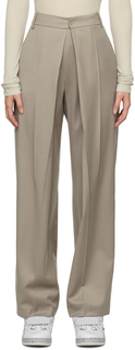 Серо-коричневые брюки со складками LOW CLASSIC
