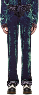 SSENSE Эксклюзивные синие брюки в стиле колор-блок Anna Sui