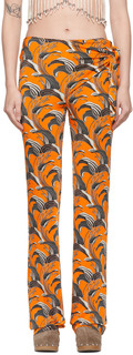 Оранжевые брюки из вискозы Paco Rabanne