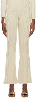 Бежевые брюки с объемной полоской Helenamanzano