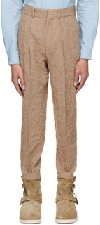 Светло-коричневые плиссированные брюки Kenzo Paris
