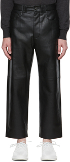 Черные брюки из натуральной кожи Nanushka