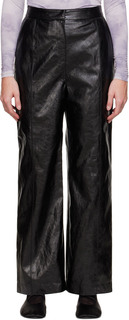Черные брюки из зерненой искусственной кожи LVIR