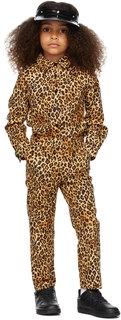Детские светло-коричневые брюки с леопардовым принтом CRLNBSMNS
