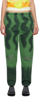Зеленые домашние брюки с принтом тай-дай Collina Strada
