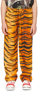 SSENSE Эксклюзивные детские черные и оранжевые брюки Harimau Endless Joy