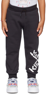 Детские серые брюки с логотипом Kenzo