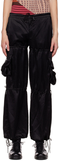 Эксклюзивные черные брюки карго SSENSE Anna Sui
