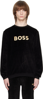 Черный свитшот с вышивкой BOSS