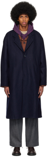 Темно-синее пальто в стиле милитари ABAGA VELLI