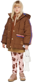 Детская коричневая куртка-пуховик пико Mini Rodini