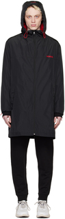 Черное водоотталкивающее пальто Hugo