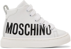 Детские белые макси-кроссовки с логотипом Moschino