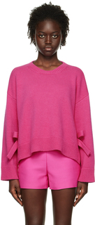 Розовый свитер с лентой Valentino