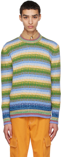 Синий полосатый свитер Marni