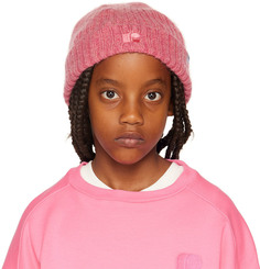 Детская розовая шапка с вышитым логотипом Repose AMS