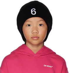 Детская черная шапка с логотипом MM6 Maison Margiela