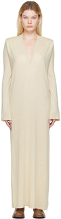 Эксклюзивное макси-платье SSENSE Off-White с глубоким V-образным вырезом Frenckenberger