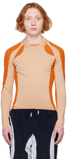 Оранжевая футболка-поло с драпировкой Saul Nash