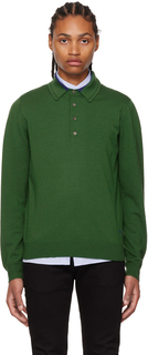 Зеленая вязаная футболка-поло PS by Paul Smith