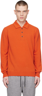 Оранжевая рубашка-поло с тремя пуговицами Paul Smith