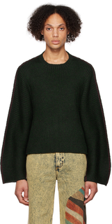 Черно-зеленый пепельный свитер Eckhaus Latta