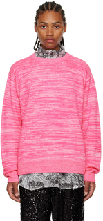 Розовый свитер с круглым вырезом Dries Van Noten