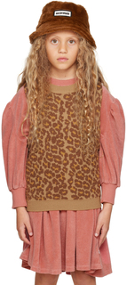 Детский коричневый свитер с леопардовым принтом maed for mini