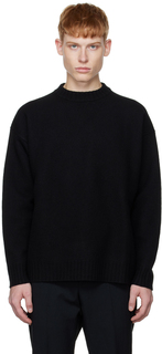 Черный свитер с круглым вырезом Jil Sander