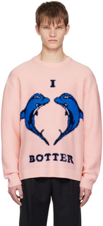 Розовый свитер вязки интарсия Botter
