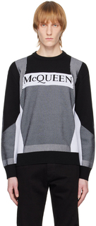 Черно-белый жаккардовый свитер Alexander McQueen