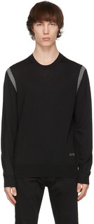 Черно-серый шерстяной свитер в полоску Alexander McQueen