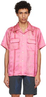 Розовая рубашка на пуговицах NEEDLES