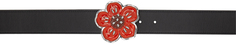 Черный двусторонний ремень Kenzo Paris Boke с цветочным принтом