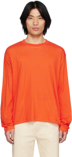 Оранжевая двусторонняя футболка с длинным рукавом SUNNEI