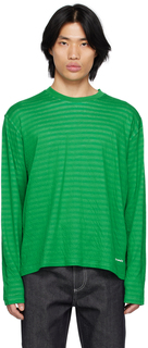 Зеленая двусторонняя футболка с длинным рукавом SUNNEI