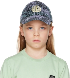 Детская зеленая кепка с вышивкой Stone Island Junior