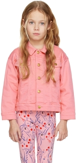 Детская джинсовая куртка Nessie розового цвета Mini Rodini