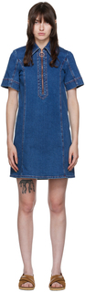Темно-синее джинсовое мини-платье See by Chloé