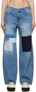 Синие джинсы в стиле пэчворк TheOpen Product