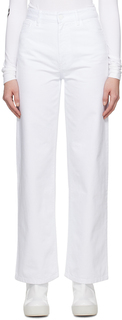 Белые джинсы в стиле спецодежды Raf Simons