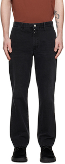 Черные белые джинсы с отстрочкой MM6 Maison Margiela