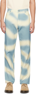 Синие джинсы с рисунком Double Rainbouu