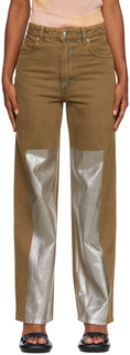 Коричневые широкие джинсы Eckhaus Latta