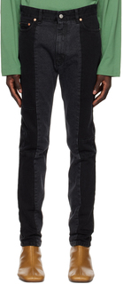Черные выцветшие джинсы MM6 Maison Margiela