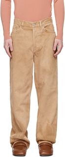 Выцветшие светло-коричневые джинсы Dries Van Noten