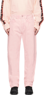 Розовые выцветшие джинсы Dries Van Noten